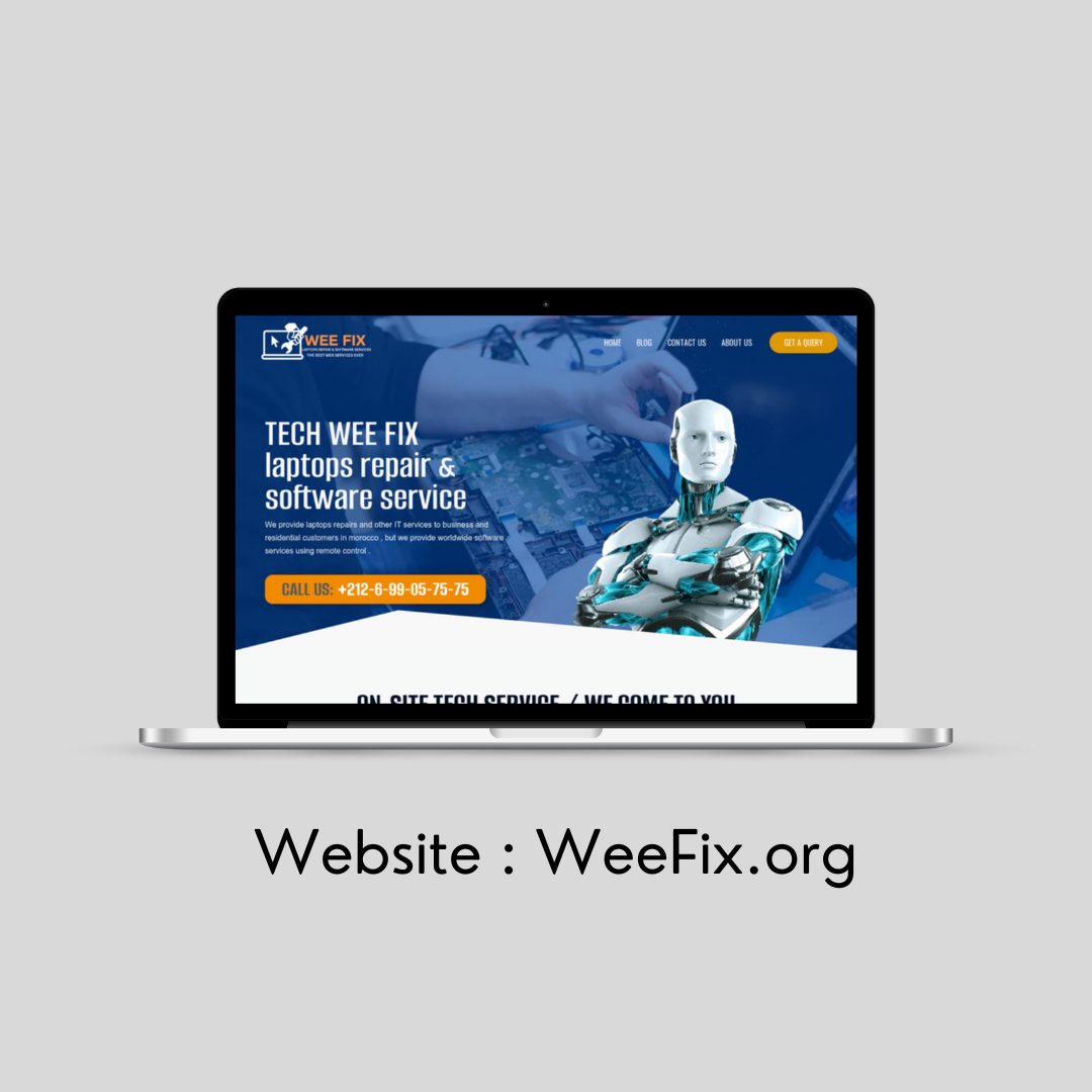 WeeFix website built by Asad Hameed